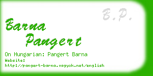 barna pangert business card